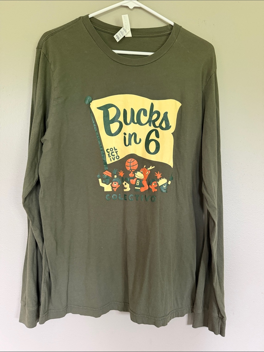Adult ‘Bucks in 6' Olive Long-Sleeve Tee- collectors edition